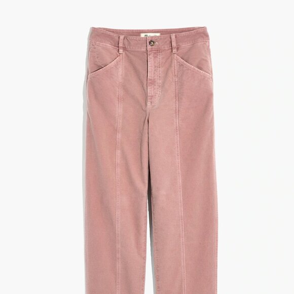 MADEWELL Moleskin High-Rise Seamed Tapered Pants Faded Mauve Sz 8 - Picture 3 of 13